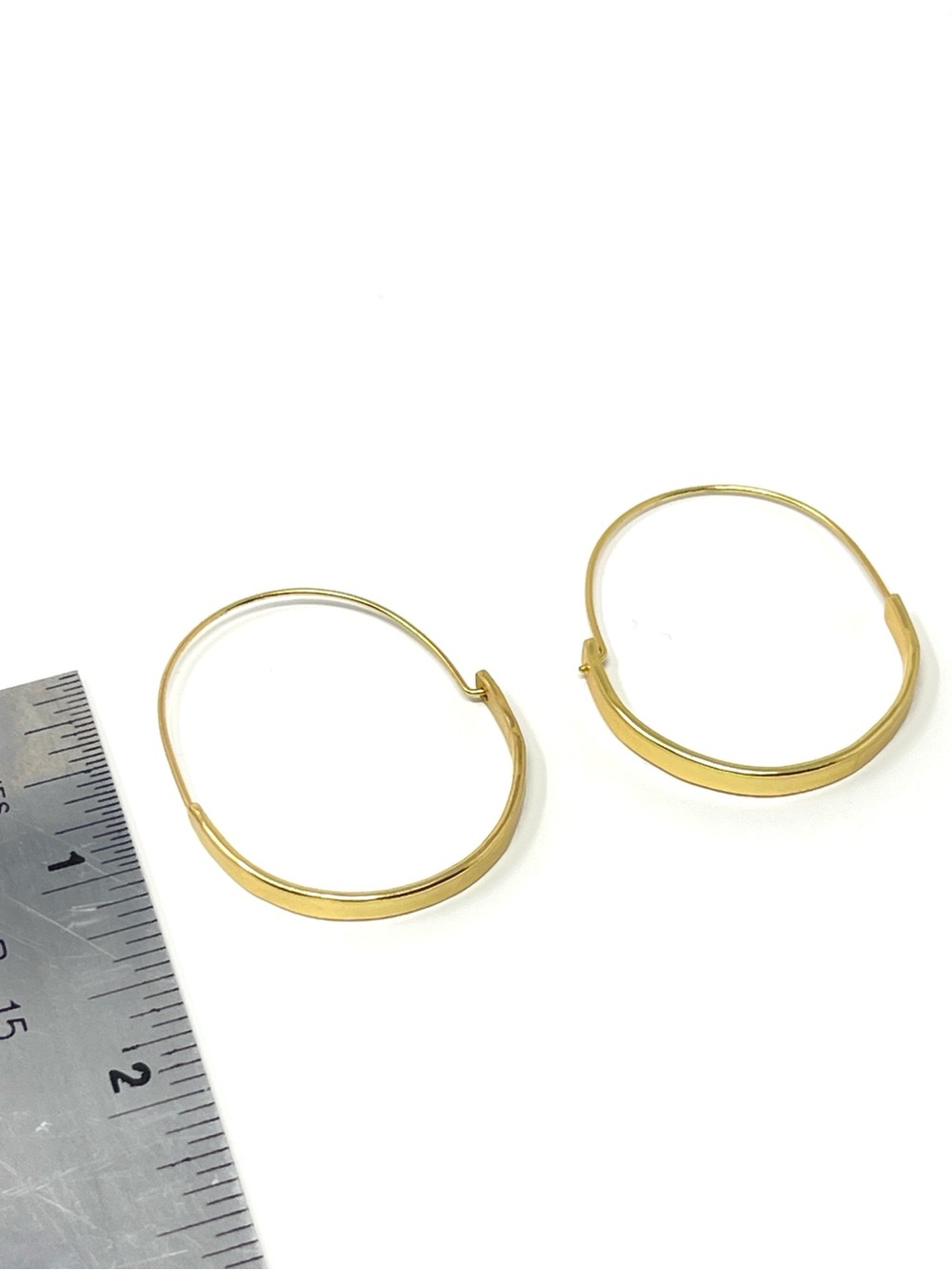 New Anthropologie Annelise Hoop Earrings Gold - Picture 7 of 7
